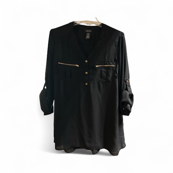 Justify Tops - Justify Gray 3/4 Sleeve Boxy Blouse
